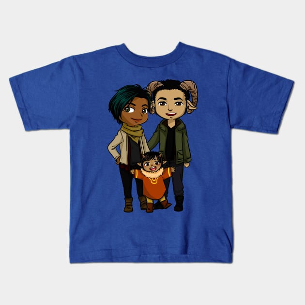 Saga - Alana, Marko and Hazel Kids T-Shirt by artsy_alice